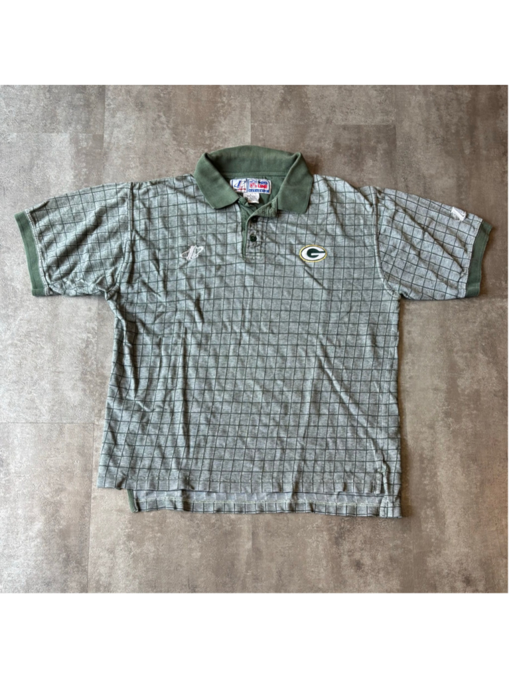 Vintage Green Bay Packers Logo Athletic Polo Shirt Mens Large